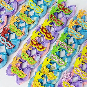 Laço Borboleta Estampado Decorativo EVA Carnaval - 10 unidades