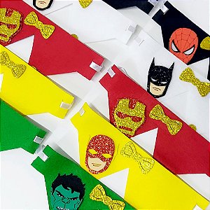 Colarinho Feltro EVA Super Heróis - 10 unidades