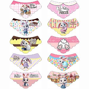 Babador Tecido Estampado Viés Páscoa - 10 unidades
