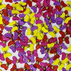 Adesivos EVA Glitter Laço Minnie - 20 unidades