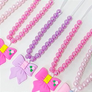 Colar de Pérola Pingente Emborrachado Laço Mod.2 - 10 unidades