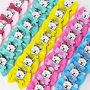 Laço Borboleta Duplo Voil Dog Ossinho EVA de Mães - 10 unidades