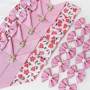 Conjunto Laço e Gargantilha Luxo Mães Mod.3 - 15 unidades