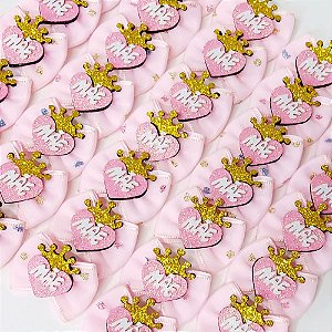 Laço Borboleta Duplo Voil Poá Coroa EVA de Mães - 10 unidades