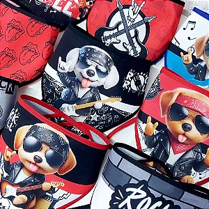 Bandanas Tecido Estampado Rock & Roll - 10 unidades