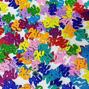 Adesivos EVA Glitter Frase AuAu - 20 unidades