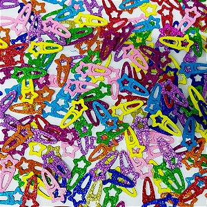 Adesivos EVA Glitter TicTac Estrela Vazada - 20 unidades
