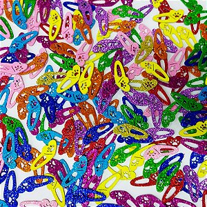 Adesivos EVA Glitter TicTac Coração Patinha - 20 unidades