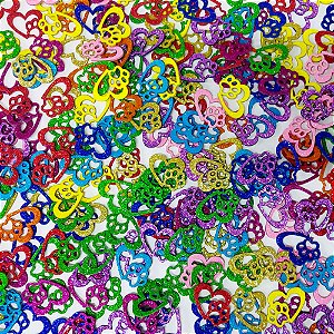 Adesivos EVA Glitter Coração Patinhas Mod.2 - 20 unidades