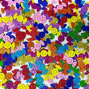 Adesivos EVA Glitter Balinha - 20 unidades