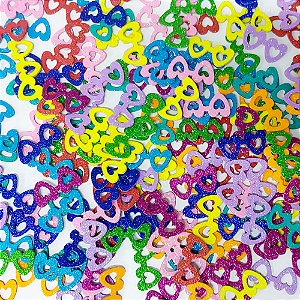 Adesivos EVA Glitter Óculos Coração - 20 unidades