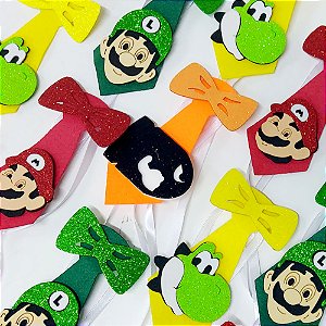 Gravata Social Laço Feltro EVA Super Mario - 10 unidades