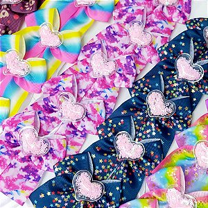 Laço de Pescoço Estampado Coração Piscina - 10 unidades