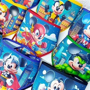 Bandanas Tecido Estampado Mickey Super Heróis - 10 unidades