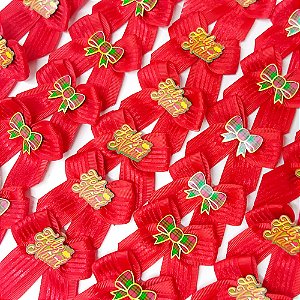 Laço de Ponta Duplo Voil PF Natal - 10 unidades