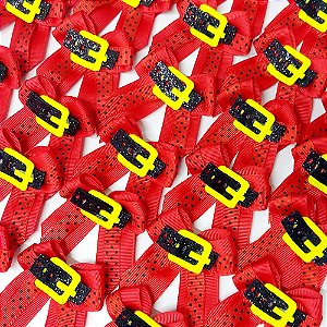 Laço de Ponta Duplo Poá Cinto Noel EVA Natal - 10 unidades