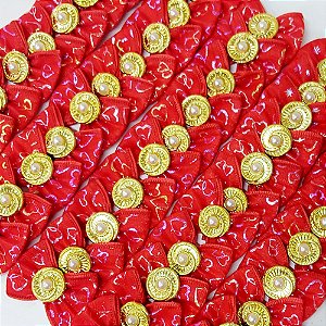 Laço Borboleta Duplo Decorativo Pedraria Natal Mod.1 - 10 unidades