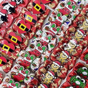 Laço Borboleta Estampado PF Natal Mod.2 - 10 unidades