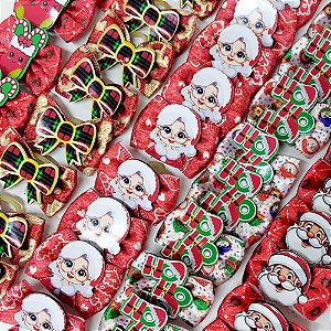 Laço Borboleta Estampado PF Natal Mod.3 - 10 unidades