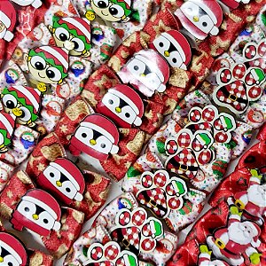 Laço Borboleta Estampado PF Natal Mod.4 - 10 unidades