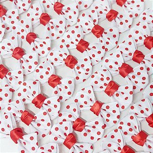 Laço X Estampado Mocinha Poá Natal - 10 unidades