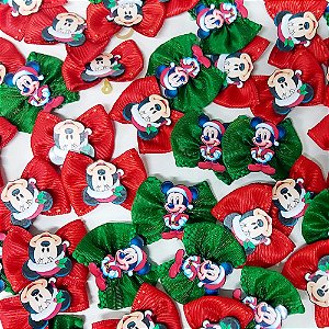 Laço Borboleta Sortidos PF Mickey Natal - 10 unidades