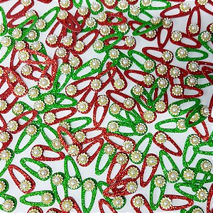 Adesivos EVA Glitter TicTac Pedraria Natal - 20 unidades