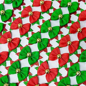 Laço Adesivo Borboleta Pérola Natal - 10 unidades