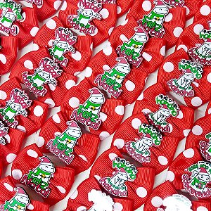 Laço Borboleta Estampado Poá PF Flork Natal - 10 unidades