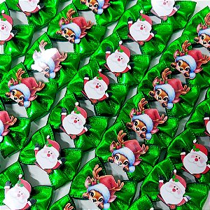 Laço Borboleta Metalizado PF Natal - 10 unidades