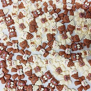 Laço de Penteado Fofuras Resina Mod.2 - 10 unidades