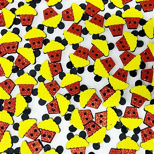Adesivos EVA Glitter Cupcake Mickey - 20 unidades