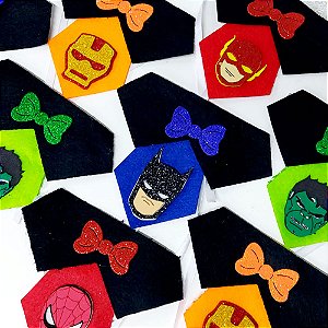Colarinho Social Feltro EVA Super Heróis - 10 unidades