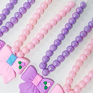 Colar de Pérola Pingente Emborrachado Laço Mod.3 - 10 unidades