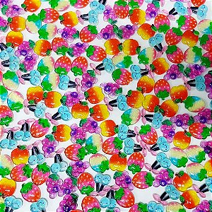 Laço de Penteado Frutas Resina Mod.2 - 10 unidades