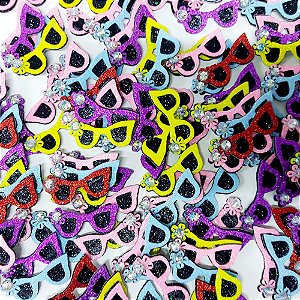 Adesivos EVA Glitter Óculos Mod.1 - 10 unidades