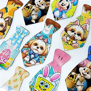 Gravata Social PF Estampado Páscoa - 10 unidades