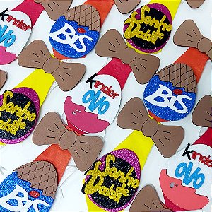 Gravata Social Laço Feltro EVA Marcas Chocolate Páscoa - 10 unidades