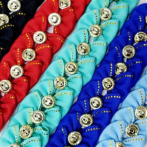 Laço Borboleta Pespontada Ouro Macho - 10 unidades