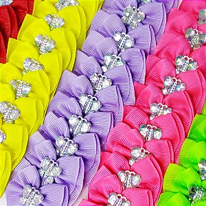 Laço Fuxico Folha Chaton - 10 unidades