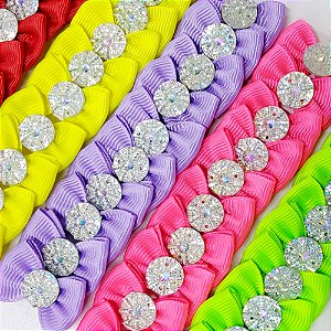 Laço Borboleta Pedraria Mod.8 - 10 unidades