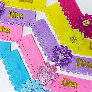 Gargantilha Feltro EVA Florzinha Diva - 10 unidades