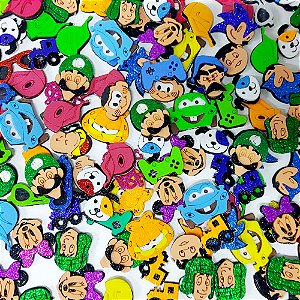 Adesivos EVA Glitter Sortidos - 10 unidades