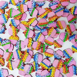 Adesivos EVA Glitter Cupcake - 10 unidades