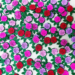 Adesivos EVA Glitter Flor Mod.1 - 10 unidades