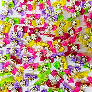 Laço Micro Borboleta Decorativo Pedraria - 20 unidades