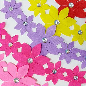 Gargantilha Feltro Florzinha Mod.2 - 10 unidades