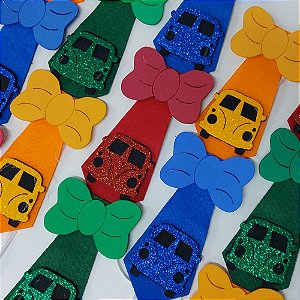 Gravata Social Laço Feltro EVA Carros - 10 unidades