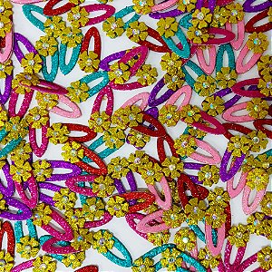 Adesivos EVA Glitter TicTac Florzinha Mod.1 - 10 unidades