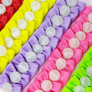 Laço Borboleta Pérola Trabalhada - 10 unidades